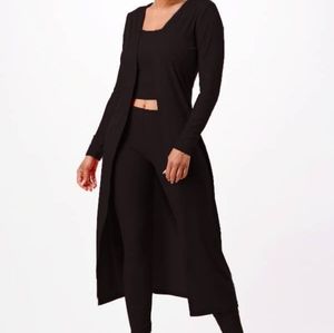 3 Piece Ribbed Tank Top, Cardigan and leggings